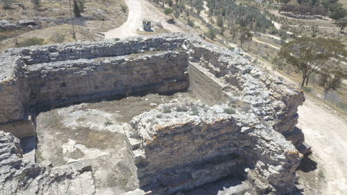 High angle view of old ruins