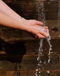 Low section of man in water