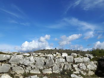 Ancient walls against blue sky