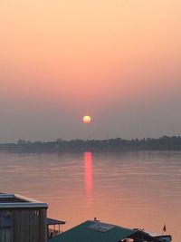 View of lake at sunset