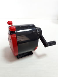 Close-up of black over white background