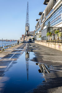 Reflection of buildings in city