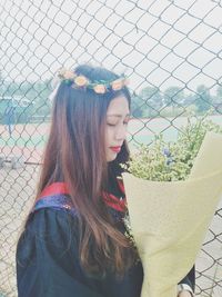 Young woman looking at camera