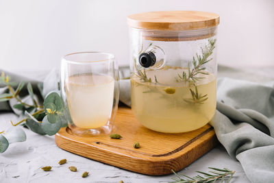 Close-up of drink on table