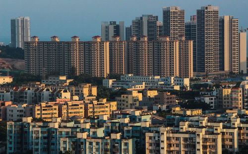 View of skyscrapers in city