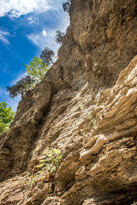 Low angle view of cliff