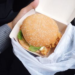 High angle view of man preparing food