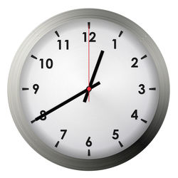 Close-up of clock against white background