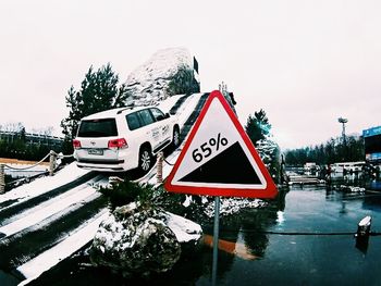 Information sign in winter