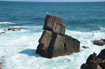 Rock formation on sea shore