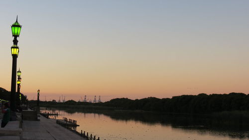 View of river at sunset