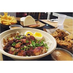 Close-up of food served in plate