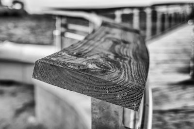 Close-up of empty bench