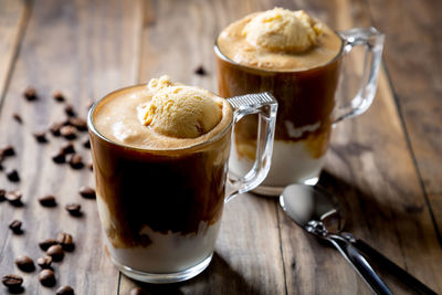 Close-up of coffee on table