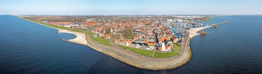 High angle view of sea against sky