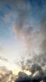 Low angle view of cloudy sky