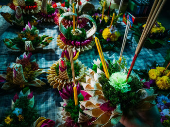 Close-up of multi colored flowering plants