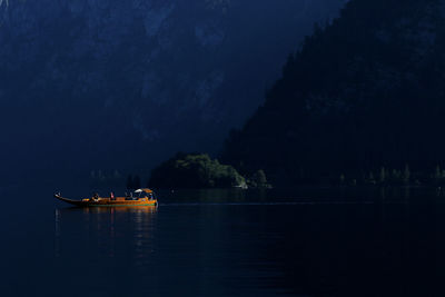 Boat sailing in sea