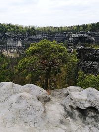 View of rock formations against sky