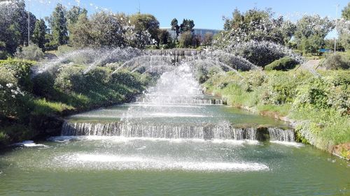 Scenic view of waterfall