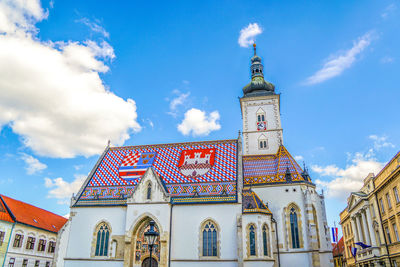 Low angle view of church against sky