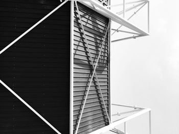 Low angle view of metal structure against clear sky