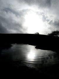 Scenic view of silhouette landscape against sky