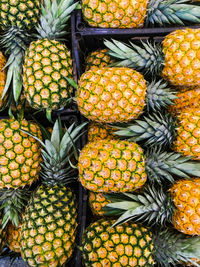 High angle view of fruits for sale at market stall