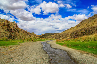 Road amidst mountains against sky