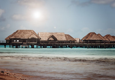 Huts in the ocean - bora bora - views from the beach - beach life