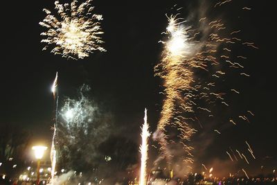 Low angle view of firework display