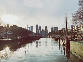 View of river with buildings in background