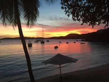 Scenic view of sunset over sea