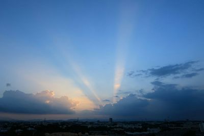 View of cityscape at sunset