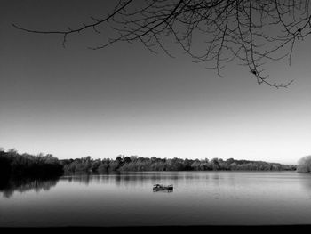 Scenic view of lake against clear sky