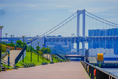 View of suspension bridge