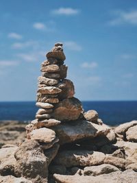 Stack of stones on beach