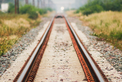 Surface level of railroad tracks