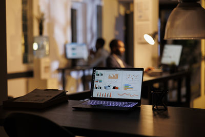 Laptop on table