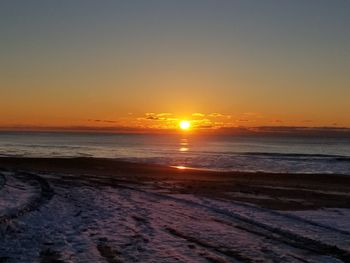 Scenic view of sea during sunset