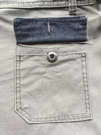 Close-up of jeans pocket