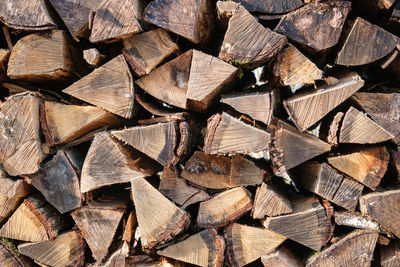 Rustic firewood as background texture