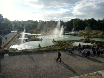 View of fountain in park