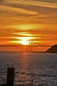 Scenic view of sea at sunset