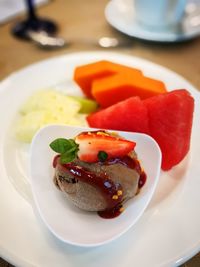 Close-up of food in plate