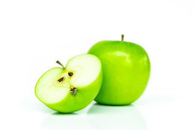 Close-up of apple against white background