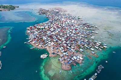 High angle view of sea