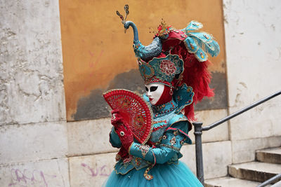 Portrait of woman wearing mask