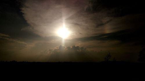 Scenic view of silhouette landscape against sky during sunset