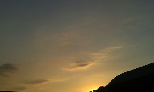 Low angle view of sky at sunset
